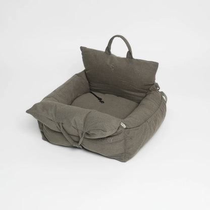Car Seat Lara | Taupe 2.0 – 3-in-1 Dog Car Seat, Bed & Travel Bag