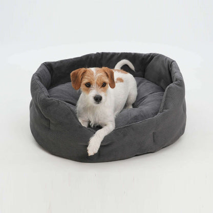 Chelsea Cord Graphite Dog Basket – Washable & Soft