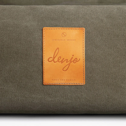 Classic Nest Dog Bed with Leather Details – Desert Green