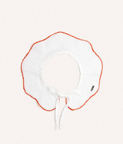 Coral Dog Bandana – English Embroidery | Adjustable Cotton