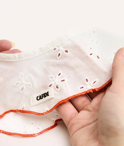 Coral Dog Bandana – English Embroidery | Adjustable Cotton