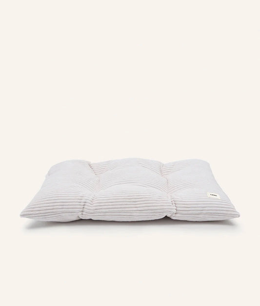 White Corduroy Dog Cushion – Bela (Washable, Recycled Filling)