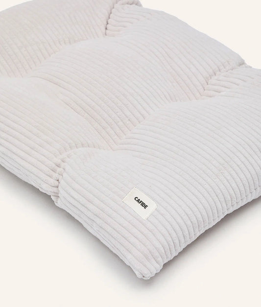 White Corduroy Dog Cushion – Bela (Washable, Recycled Filling)