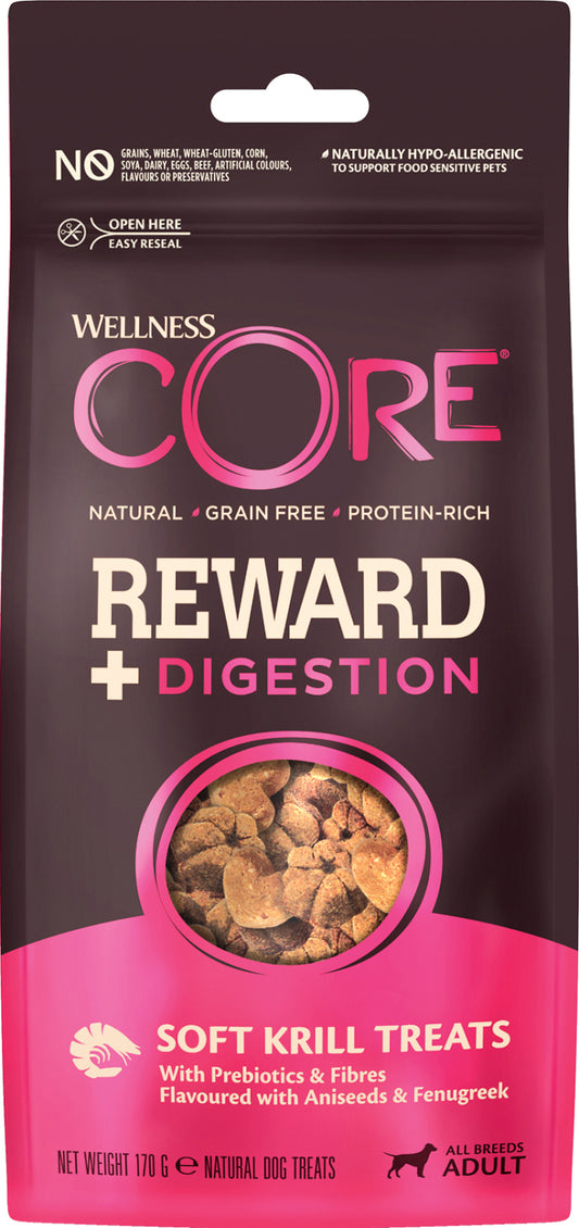 CORE Reward+ Digestion Dog Treats – Krill with Prebiotics (170g)