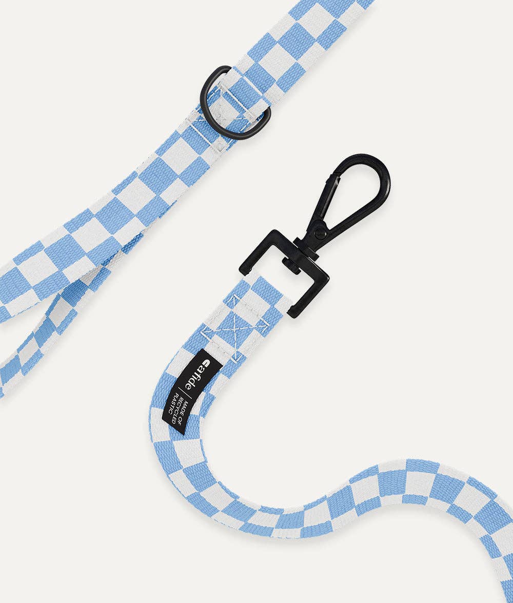 Juno Dog Strap – Vichy Blue | 1.2m Recycled PET Leash