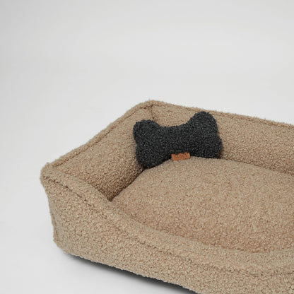 Dog Bed Tora | Sand Curly – Cozy & Stylish Plush Dog Bed