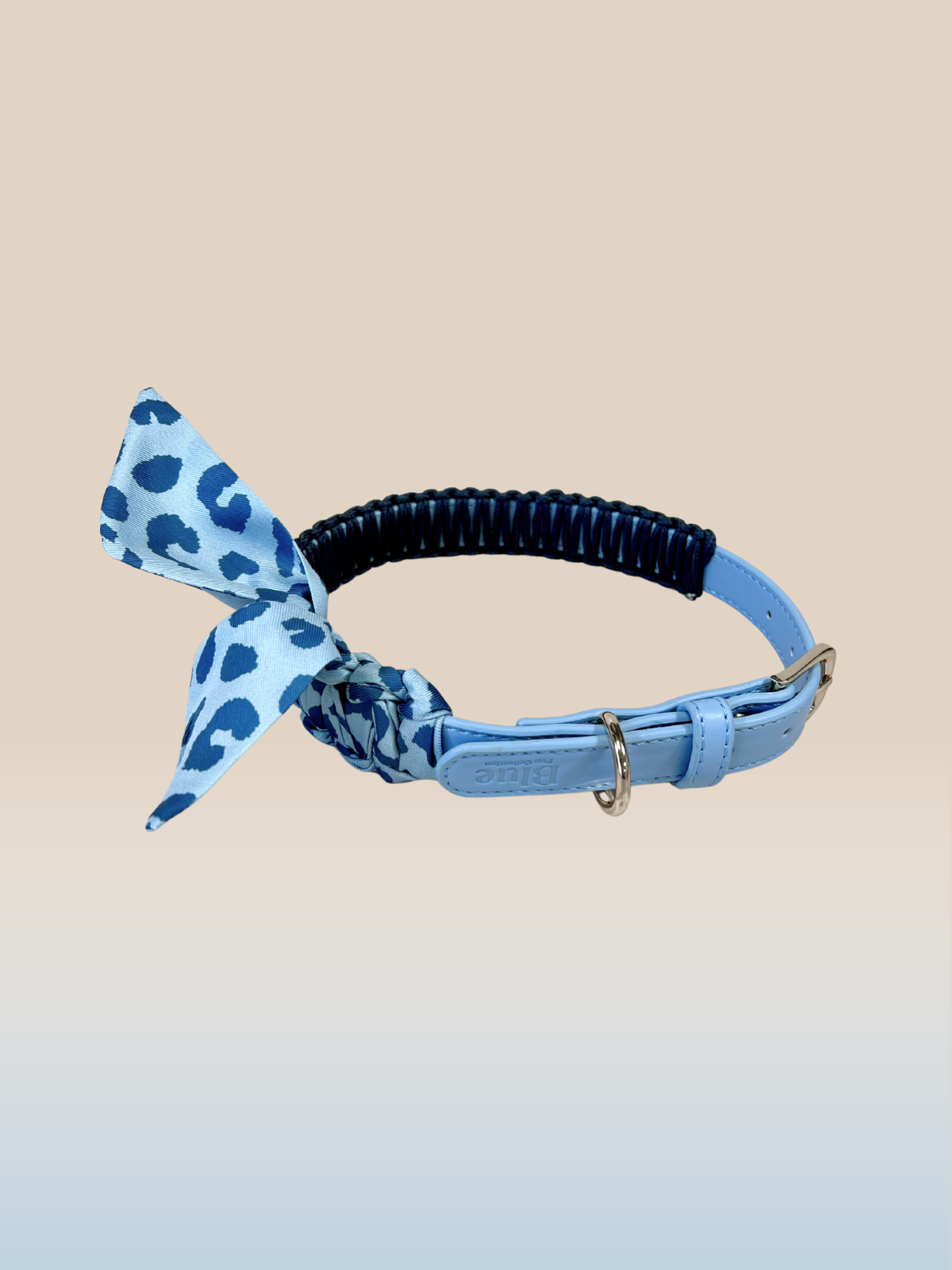 Dog Collar with Bandana | Vegan Leather | Adjustable S–L | Blue