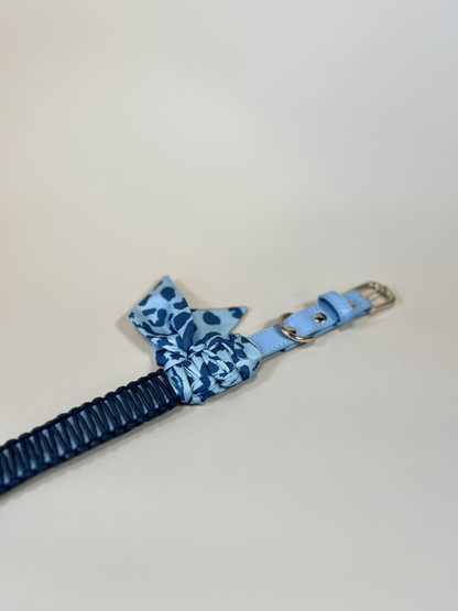 Dog Collar with Bandana | Vegan Leather | Adjustable S–L | Blue