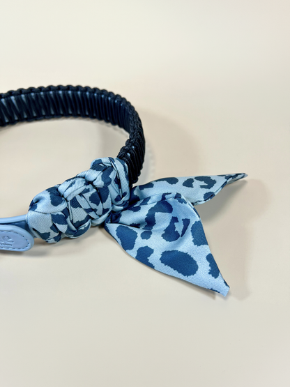 Dog Collar with Bandana | Vegan Leather | Adjustable S–L | Blue