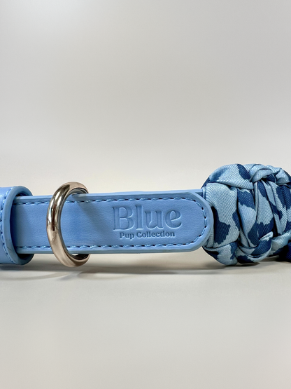 Dog Collar with Bandana | Vegan Leather | Adjustable S–L | Blue