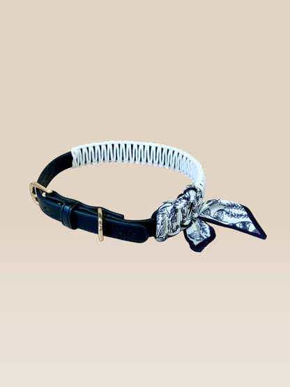 Dog Collar with Bandana | Vegan Leather | Adjustable S–L | Shadow