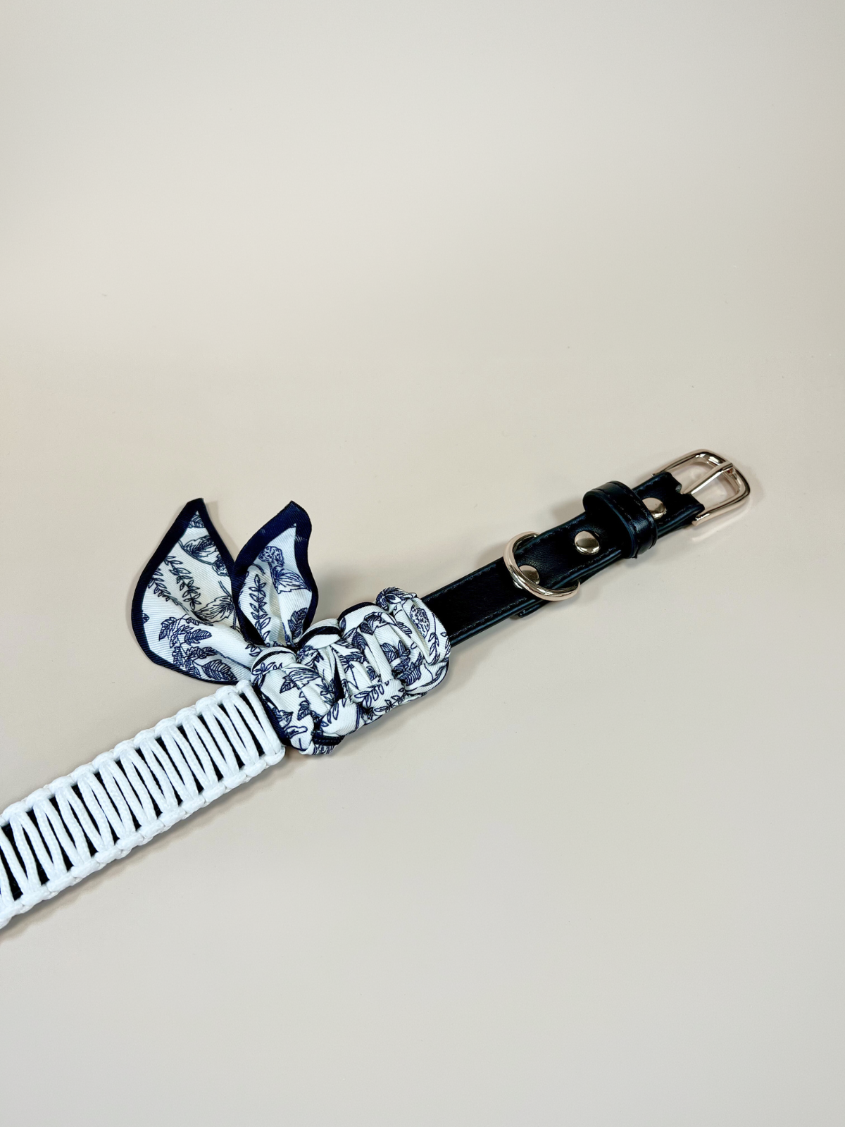 Dog Collar with Bandana | Vegan Leather | Adjustable S–L | Shadow