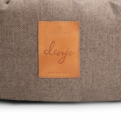 Donut Icon Dog Bed with Leather Details – True Taupe