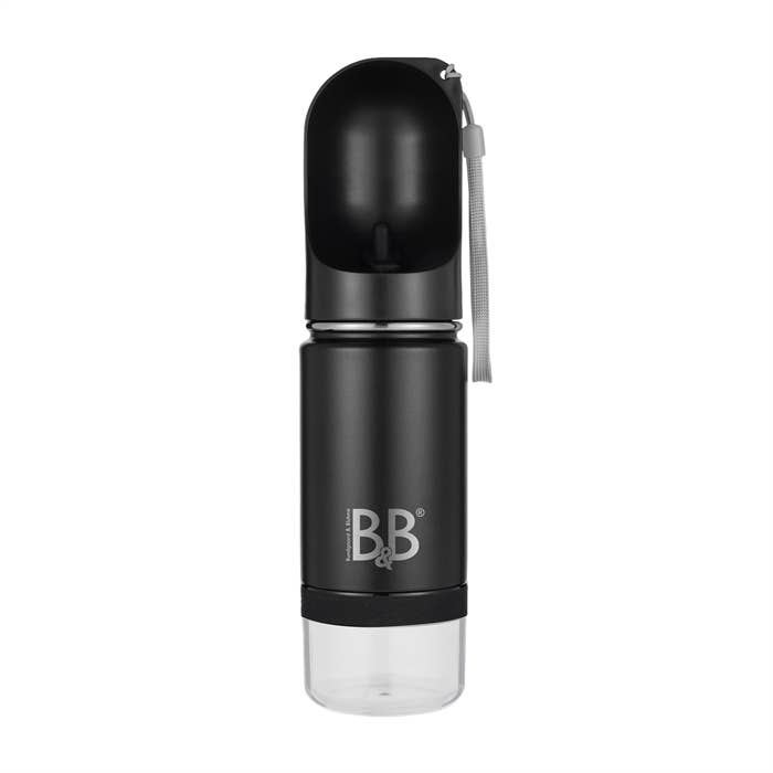 B&B Luxury 3-in-1 Bottle – Double-Sided Stainless Steel with Treat Storage