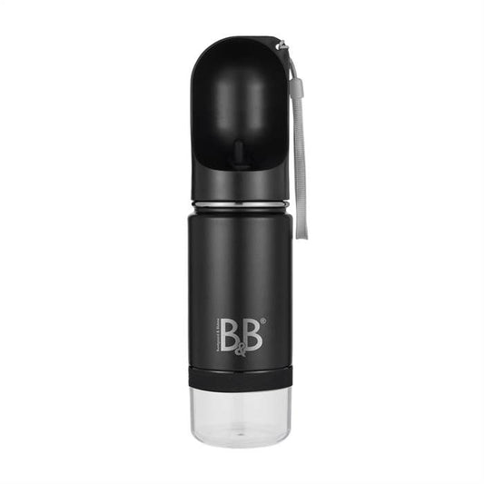 B&B Luxury 3-in-1 Bottle – Double-Sided Stainless Steel with Treat Storage