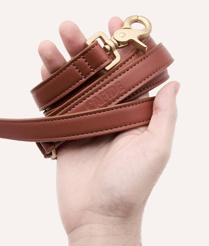 Brown Vegan Leather Multi-Position Strap, Pull