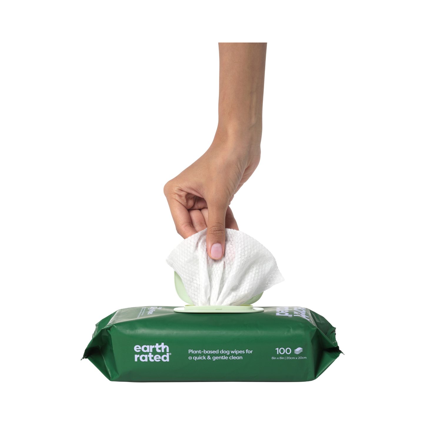 Earth Rated Lavender Dog Wipes (100 pieces) – Biodegradable, 20x20 cm