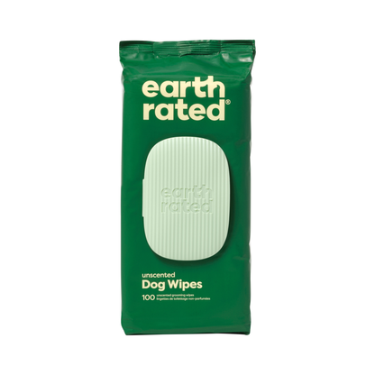 Earth Rated Unscented Dog Wipes (100 pieces) – Biodegradable, 20x20 cm