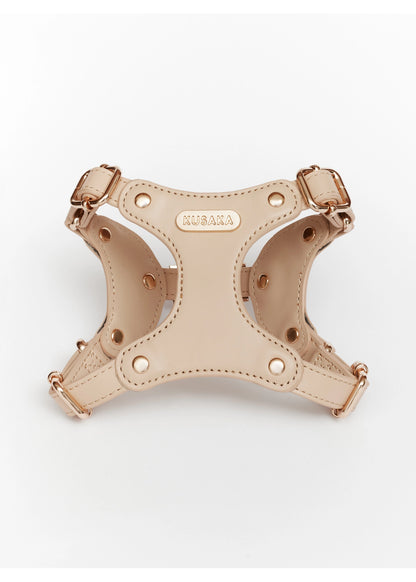Eco-Leather Refined Small Dog Harness | Beige