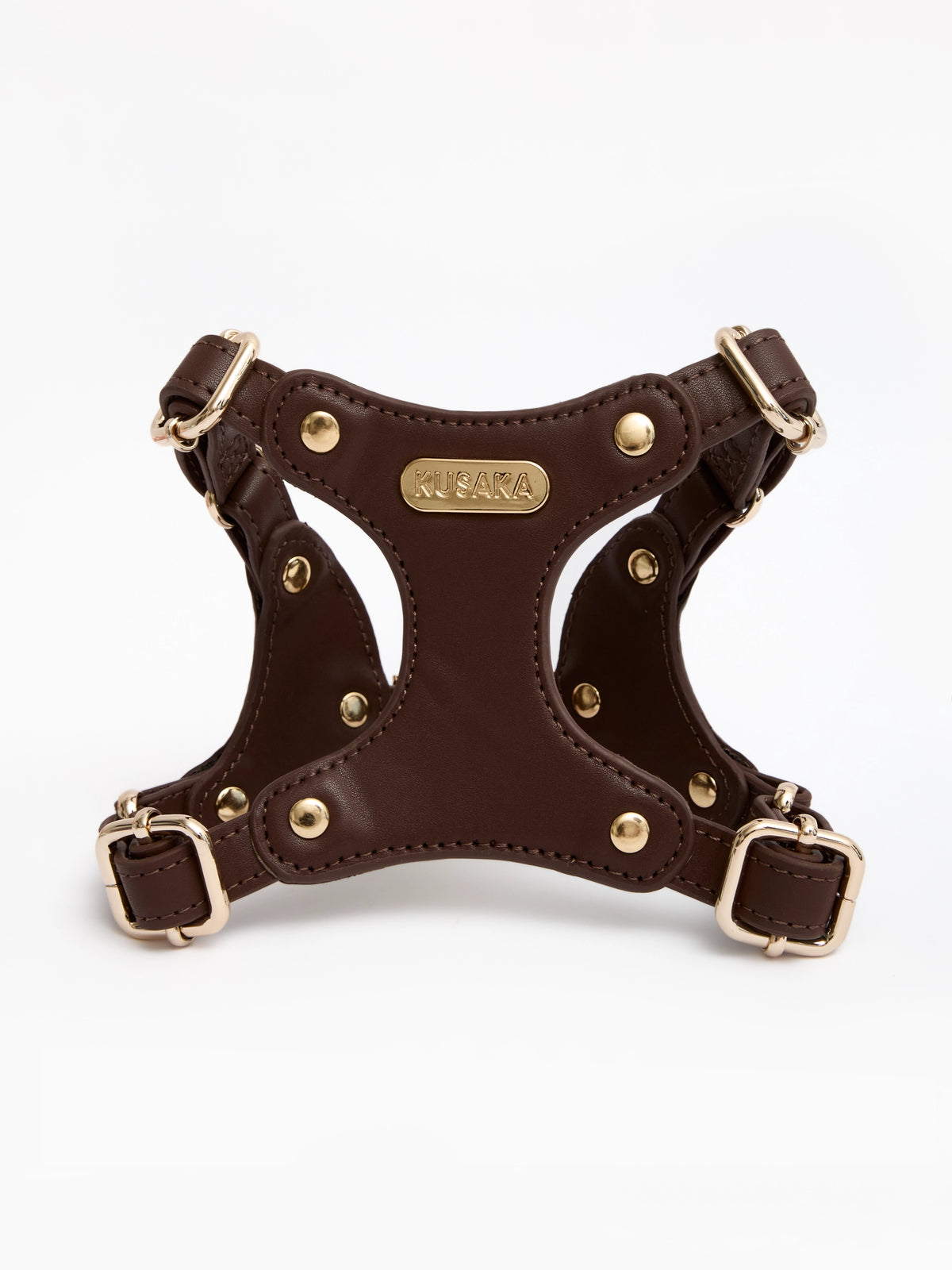 Eco-Leather Refined Small Dog Harness | Chocolate