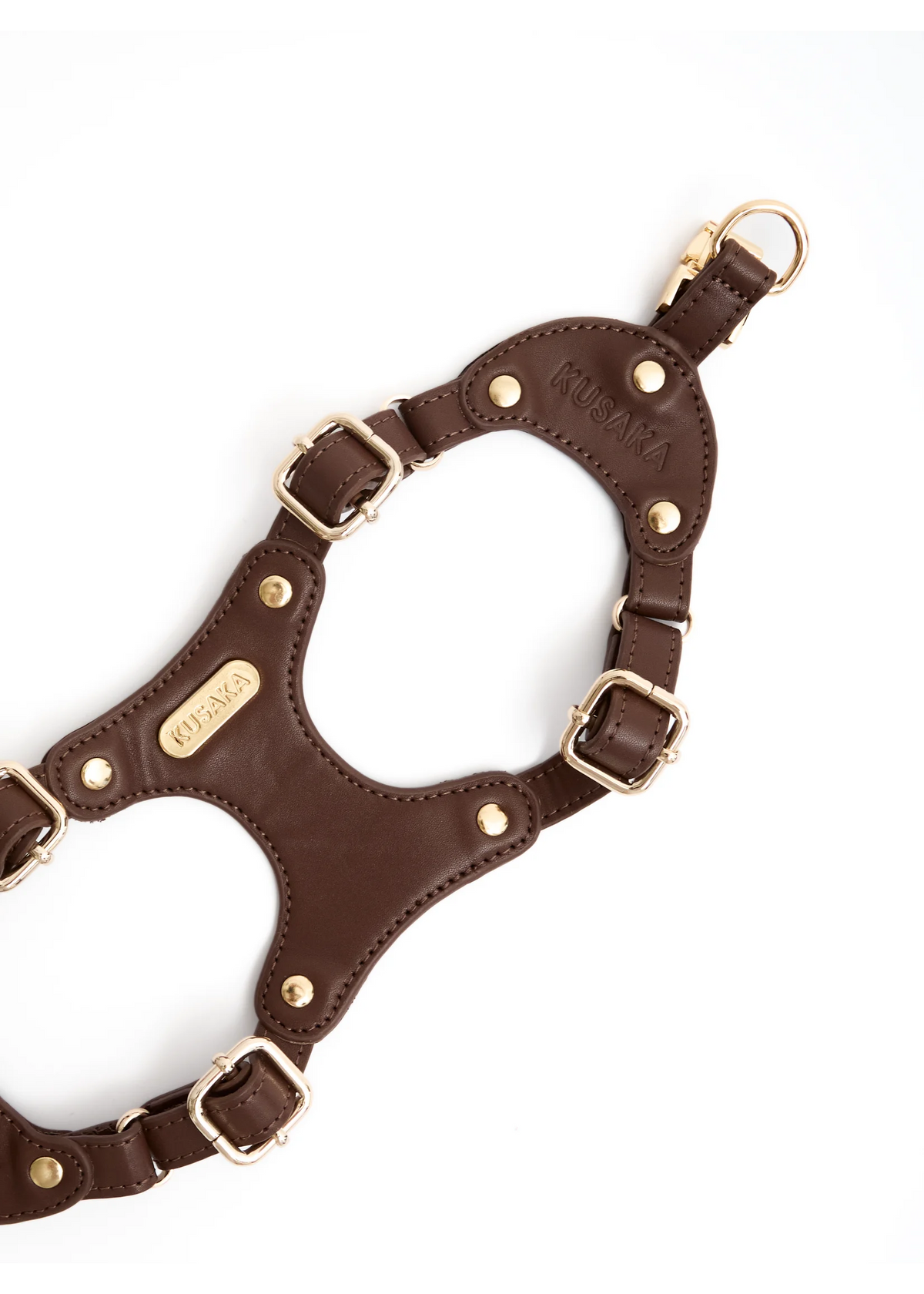 Eco-Leather Refined Small Dog Harness | Chocolate
