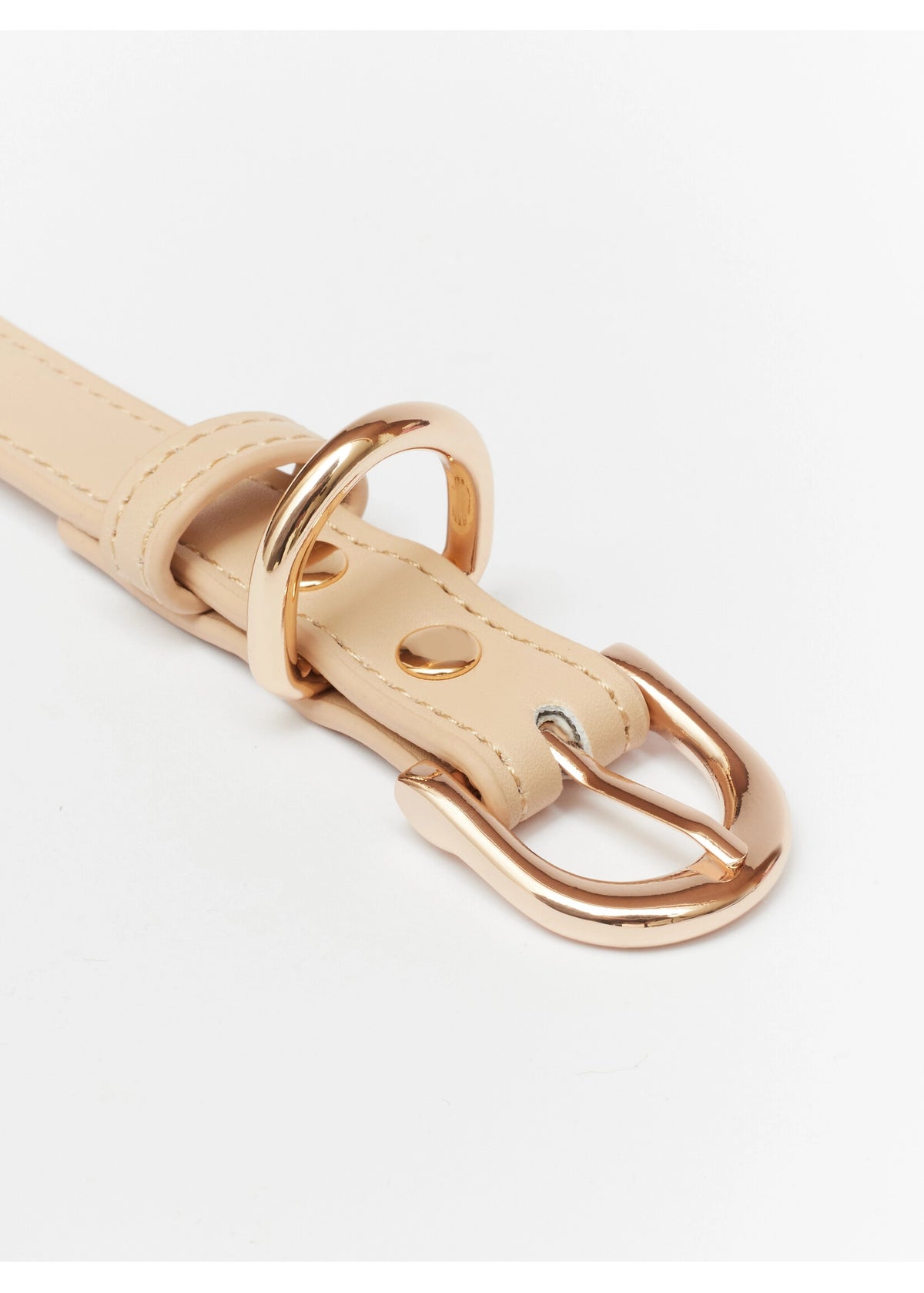 Eco-Leather Small Dog Collar Refined | Beige