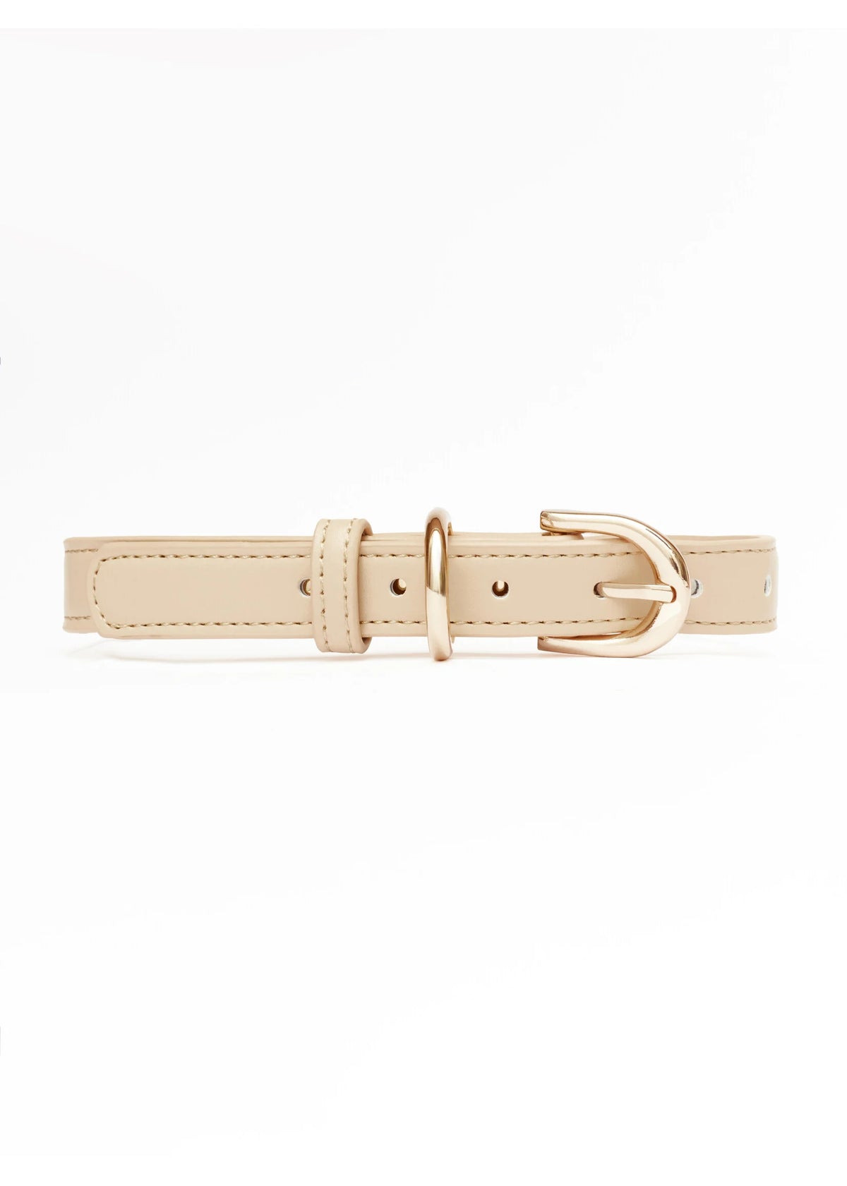 Eco-Leather Small Dog Collar Refined | Beige