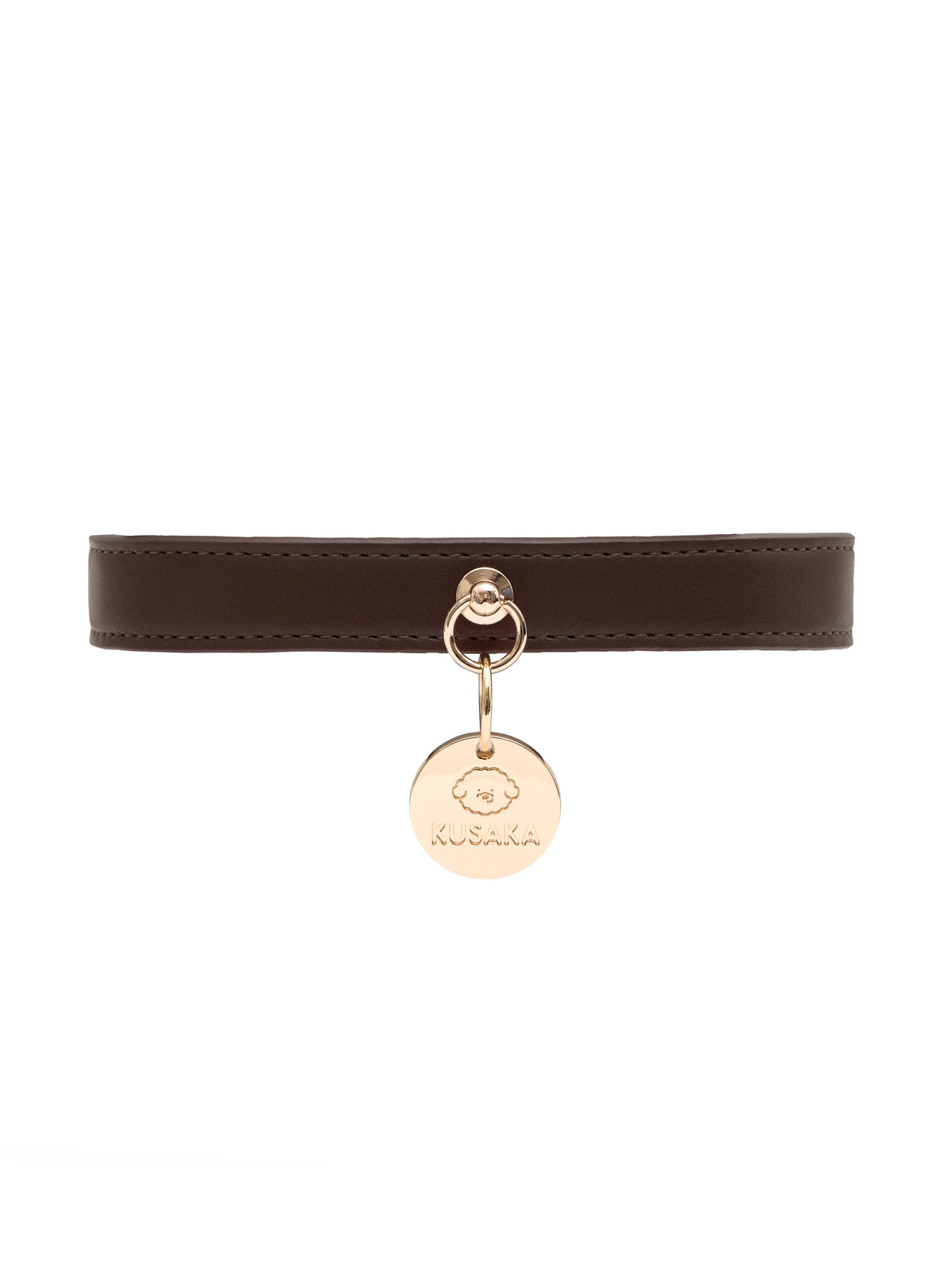 Eco-Leather Small Dog Collar Refined | Chocolate