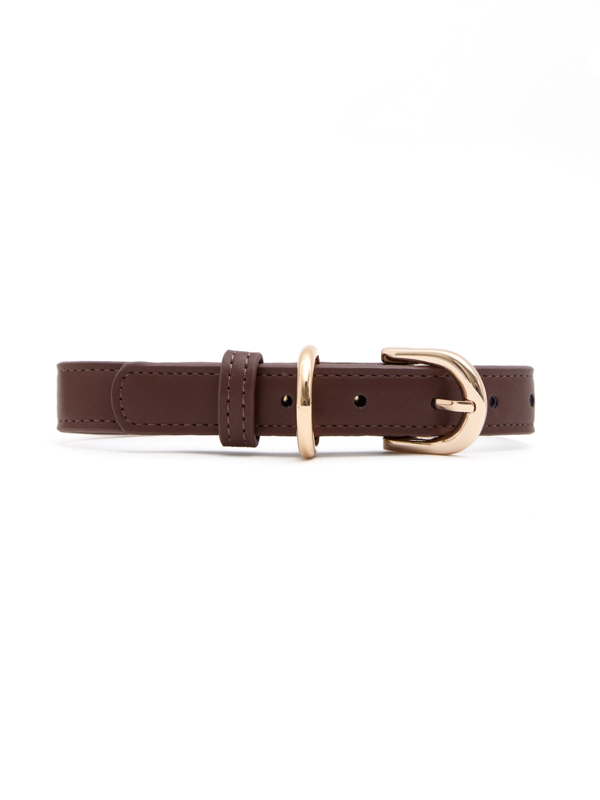Eco-Leather Small Dog Collar Refined | Chocolate
