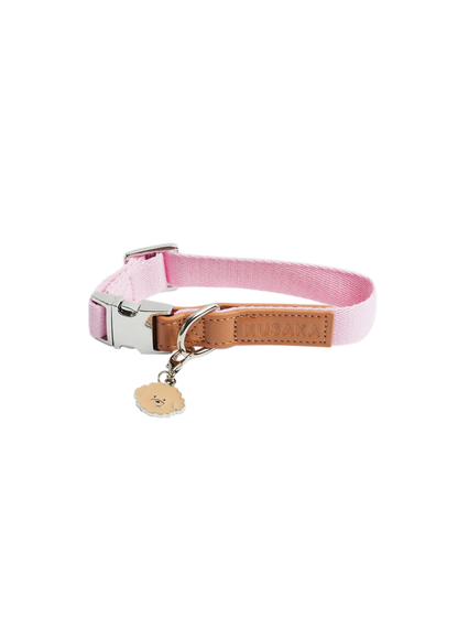 Eco-Leather Small Dog Kusaka Collar | Taffy Pink