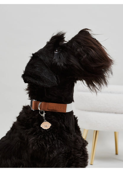Eco-Leather Small Dog Kusaka Collar | Pearled Ivory