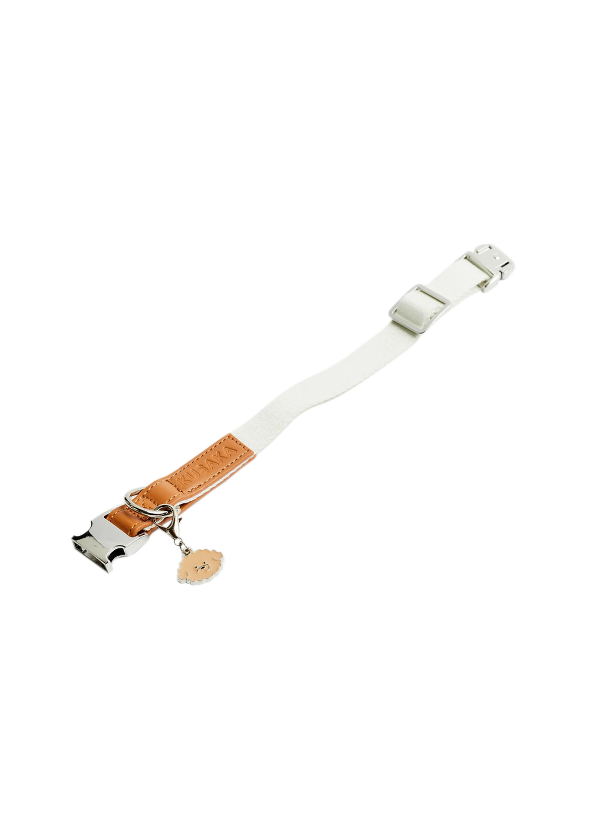 Eco-Leather Small Dog Kusaka Collar | Pearled Ivory