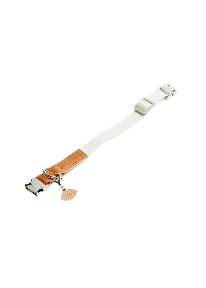 Eco-Leather Small Dog Kusaka Collar | Pearled Ivory