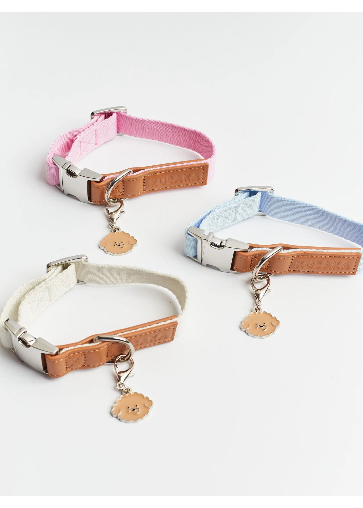 Eco-Leather Small Dog Kusaka Collar | Pearled Ivory