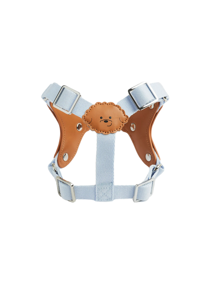 Eco-Leather Small Dog Kusaka Harness | Sky Blue