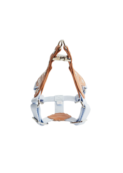Eco-Leather Small Dog Kusaka Harness | Sky Blue