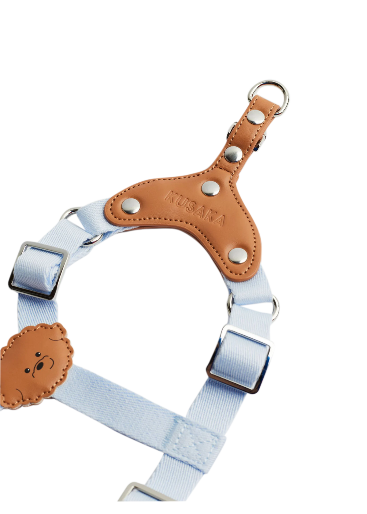 Eco-Leather Small Dog Kusaka Harness | Sky Blue