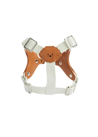 Eco-Leather Small Dog Kusaka Harness | Pearled Ivory