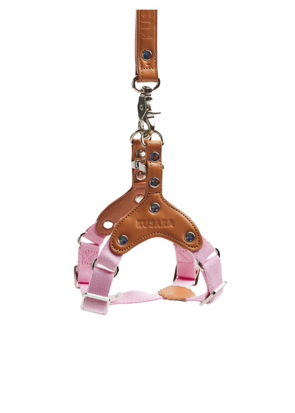 Eco-Leather Small Dog Kusaka Harness | Taffy Pink