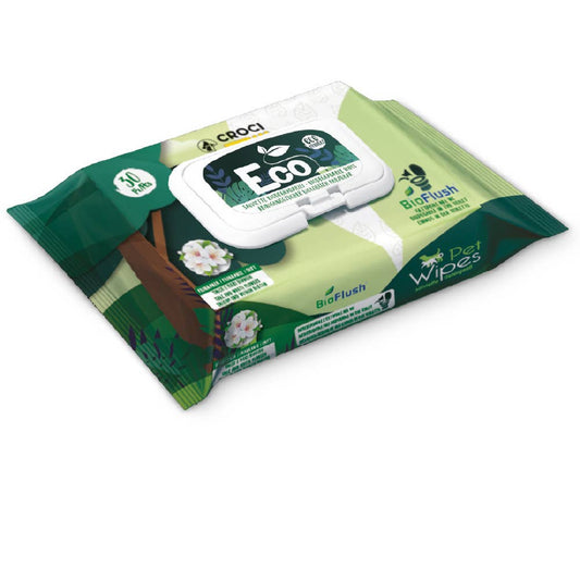 Pack of Croci Eco Pet Wipes on a white background
