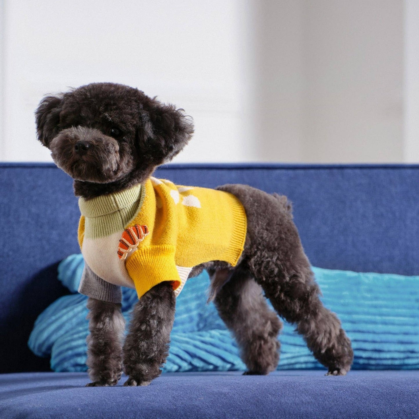 Wool Dog Sweater – Yellow (100% Wool, Nordic Design)