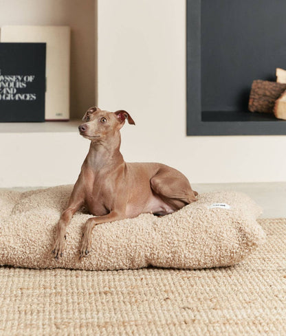 Bela Dog Cushion Bed – Beige Fleece | Removable & Washable