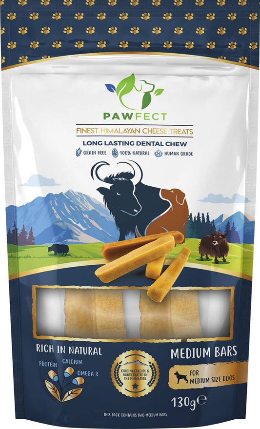 Pawfect Chew Medium Bars 130g – Long Lasting Himalayan Cheese Dog Treat
