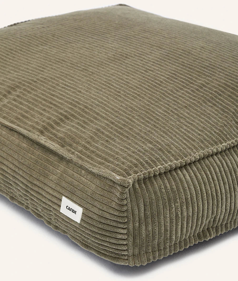 Green Corduroy Dog Bed – Cuadra (Removable & Adjustable)
