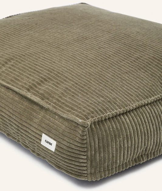 Green Corduroy Dog Bed – Cuadra (Removable & Adjustable)