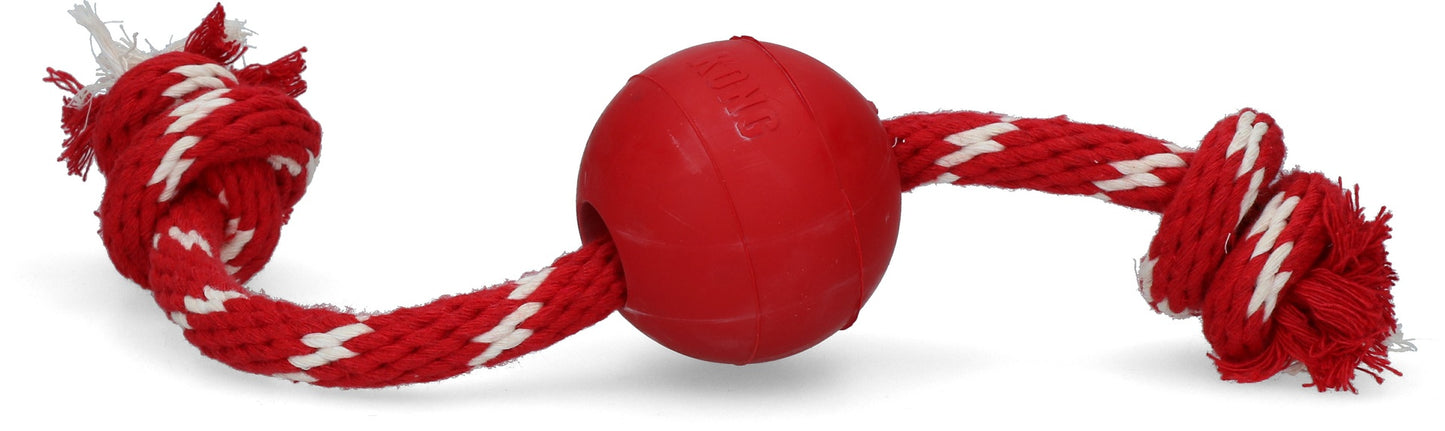 KONG Ball with Rope – Durable Fetch & Tug Dog Toy