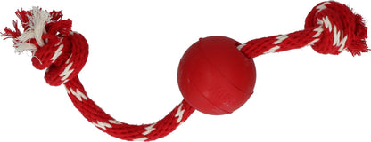 KONG Ball with Rope – Durable Fetch & Tug Dog Toy