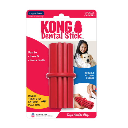 KONG Dental Stick Large – Teeth Cleaning Durable Dog Toy