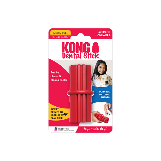 KONG Dental Stick Small – Teeth Cleaning Rubber Dog Toy