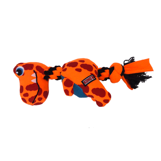 KONG Signature Dyno Orange – Durable Dino Tug & Squeaky Dog Toy